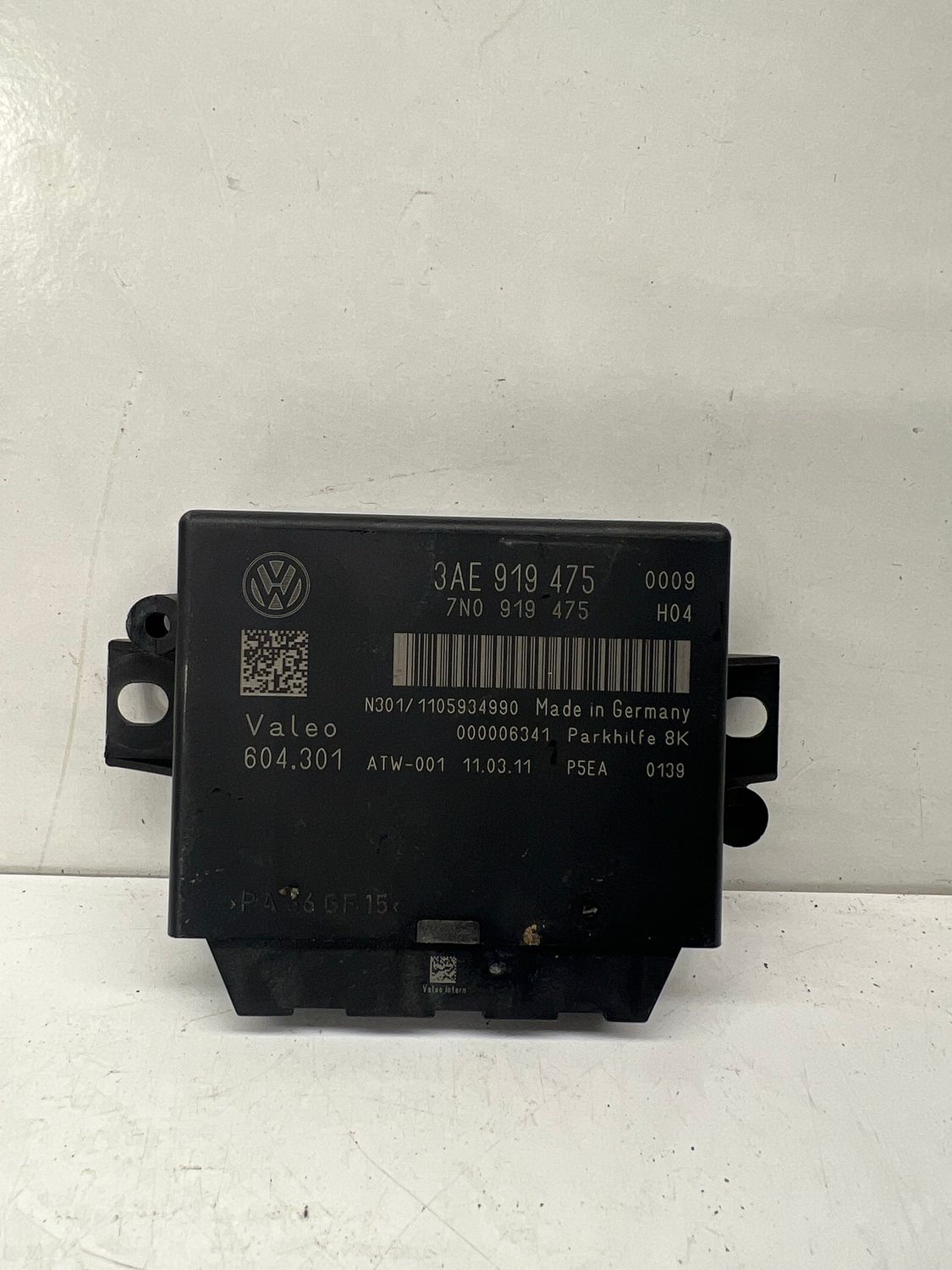 VOLKSWAGEN PASSAT 2012 B7 PARKING DISTANCE CONTROL MODULE PDC 3AE919475 A2l11b6s