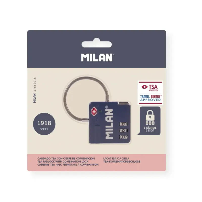 CANDADO MILAN TSA 1918 AZUL