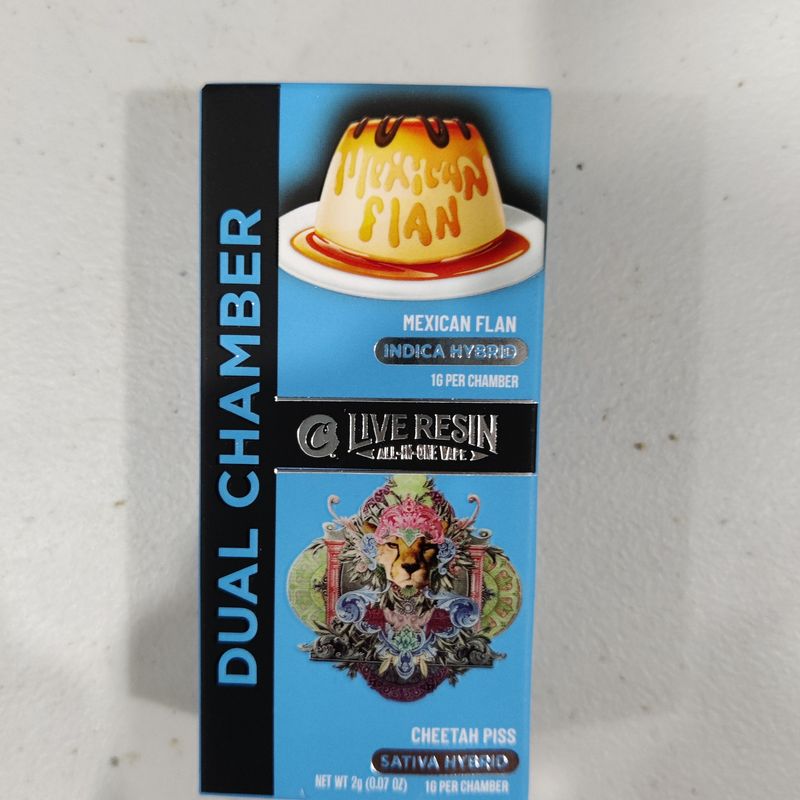 Cookies: Live Resin All-in-One Dual Chamber 2g Disposable - Mexican Flan (INDICA HYBRID) x Cheetah Piss (SATIVA HYBRID)