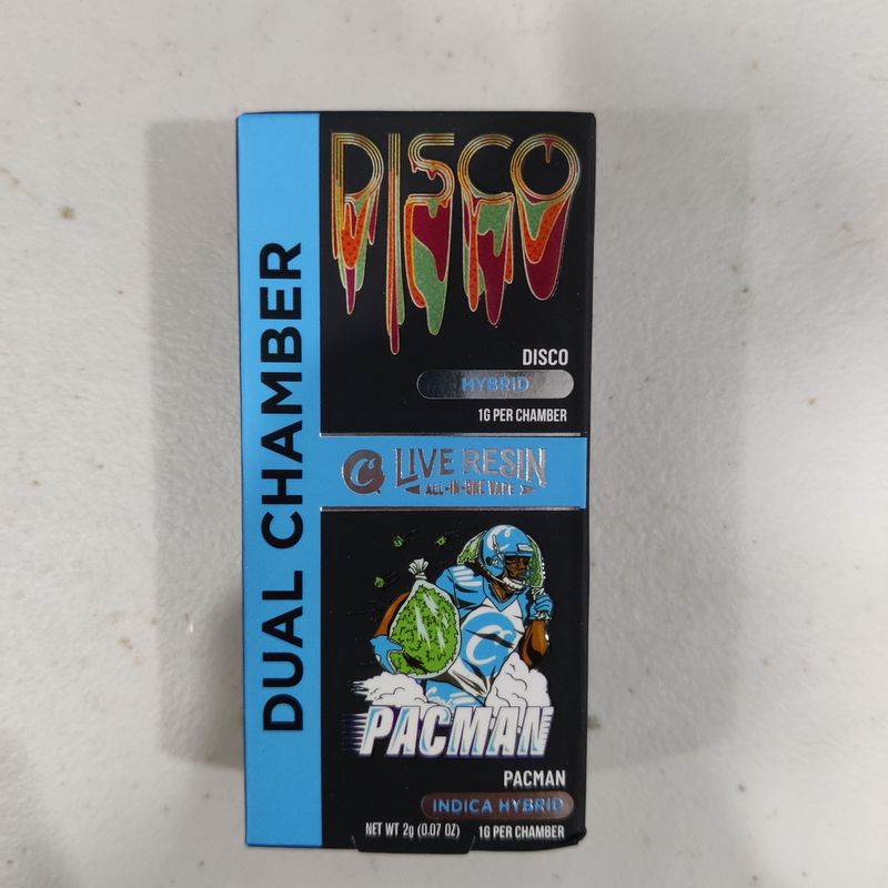 Cookies: Live Resin All-in-One Dual Chamber 2g Disposable - Disco (HYBRID) x Pacman (INDICA HYBRID)