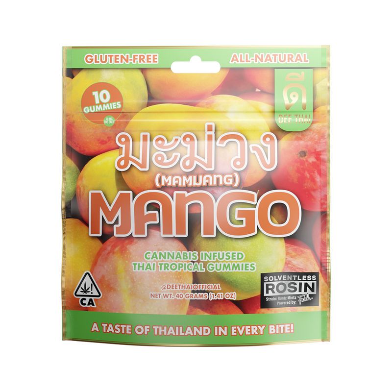 Natural Dee Thai Solventless Rosin Gummies Mango 100mg
