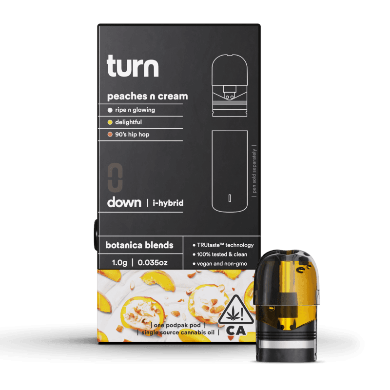 Turn: 1gram Botanical Blends Pod - peaches n cream I-HYBRID