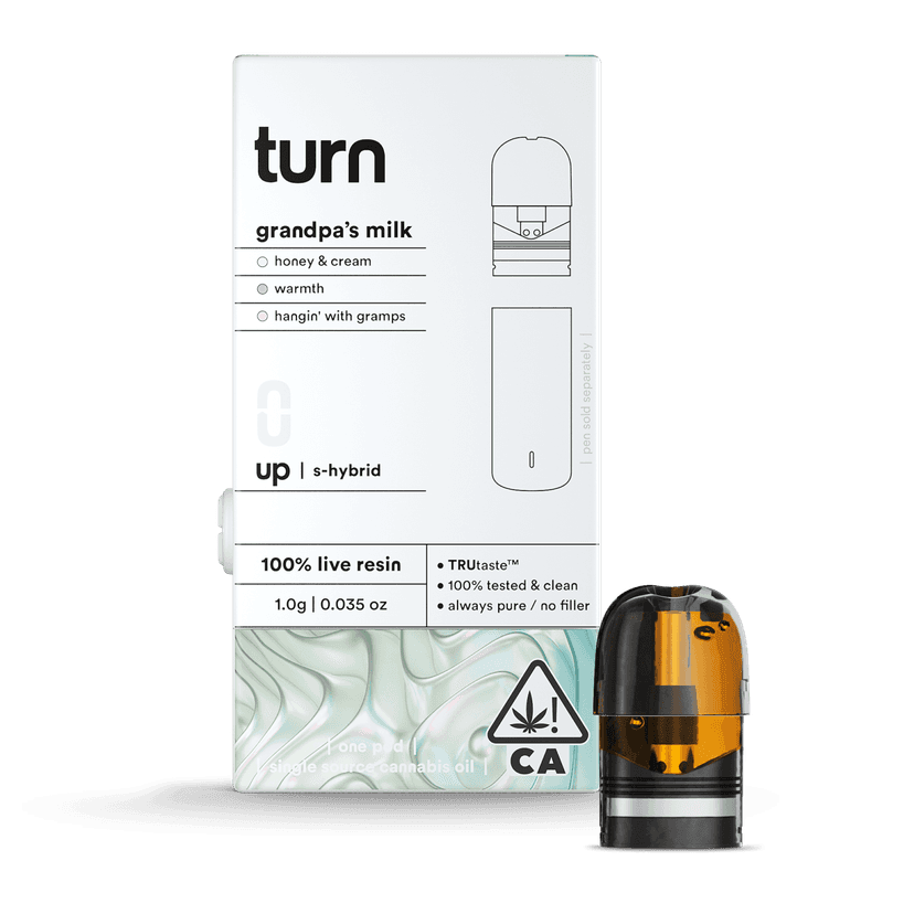 Turn: 1gram 100% Live Resin Pod - grandpa&#39;s milk S-HYBRID