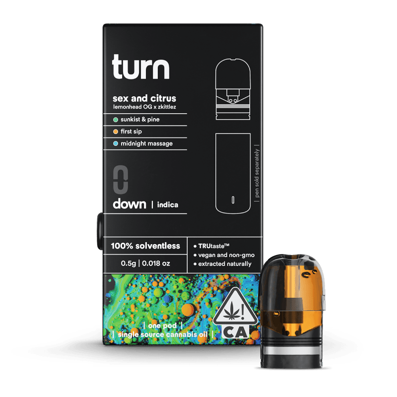 Turn: 0.5g 100% Solventless Pod - sex and citrus INDICA