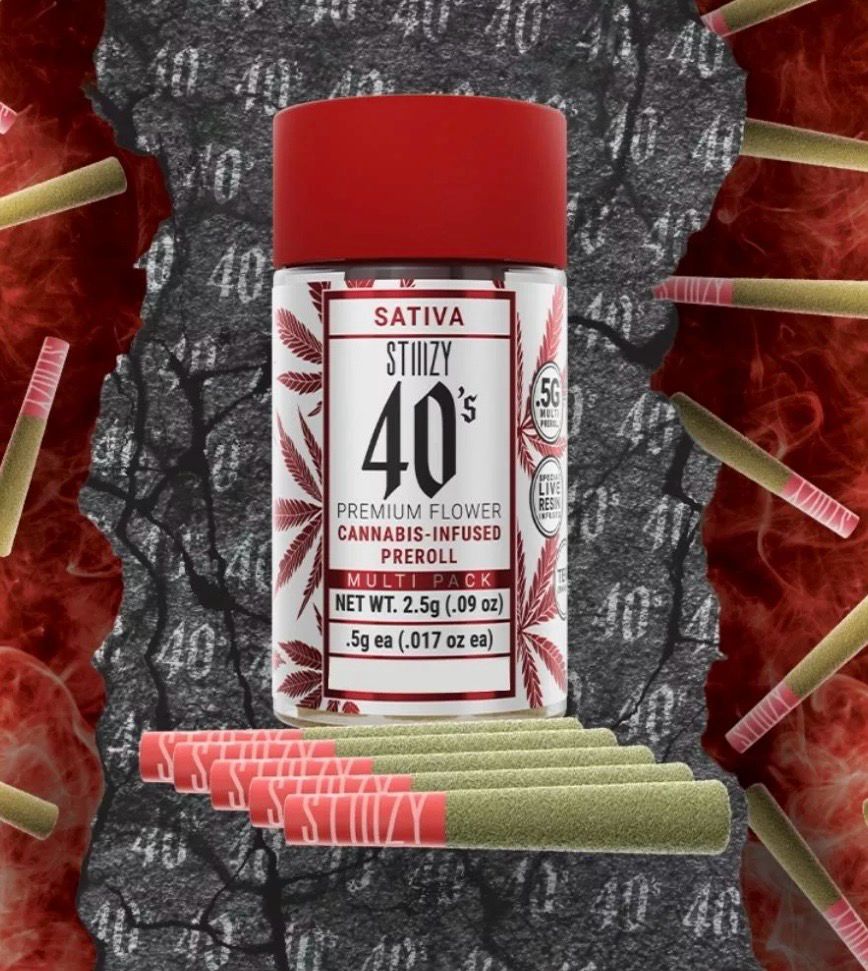 Stiiizy: 40’s 5pk Premium Indoor Cannabis-Infused Mini PreRolls - Super Lemon Haze - Sativa