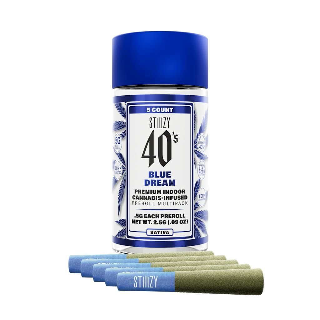 Stiiizy: 40’s 5pk Premium Indoor Cannabis-Infused Mini PreRolls - Blue Dream SATIVA