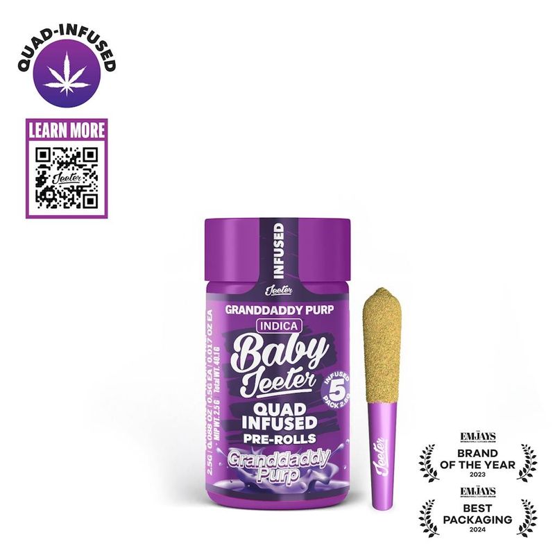 Jeeter: Rosin Enhanced Diamond Pre-rolls Granddaddy Purp Indica