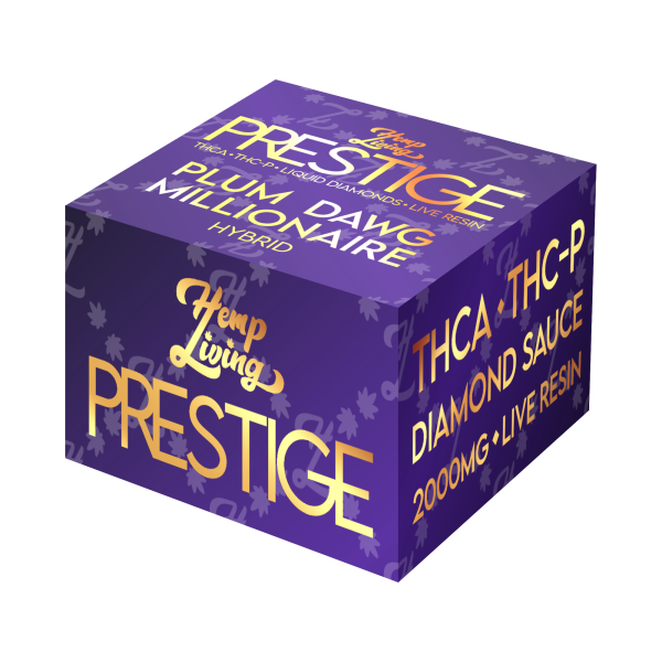 Hemp Living PRESTIGE: THCA + THC-P 2g Diamond Sauce w/ Live Resin - Plum Dawg Millionaire HYBRID