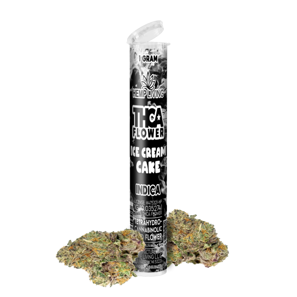 Hemp Living: THCA Flower 1g Pre-roll - Ice Cream Cake INDICA