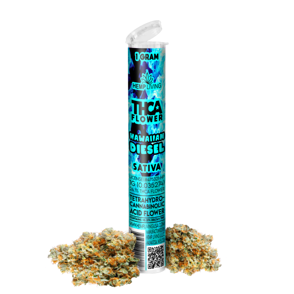 Hemp Living: THCA Flower 1g Pre-roll - Hawaiian Diesel SATIVA
