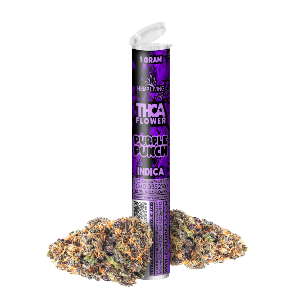 Hemp Living: THCA Flower 1g Pre-roll - Purple Punch INDICA