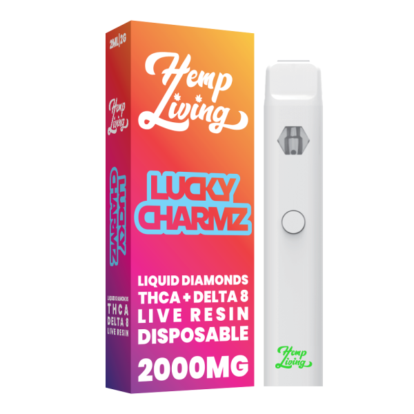Hemp Living: THCA + Delta 8 Live Resin Liquid Diamonds 2g Disposable Vape - Lucky Charmz HYBRID