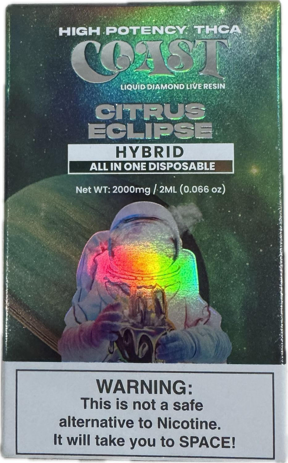 COAST: THCa Liquid Diamond Live Resin Disposable 2000mg - Citrus Eclipse HYBRID