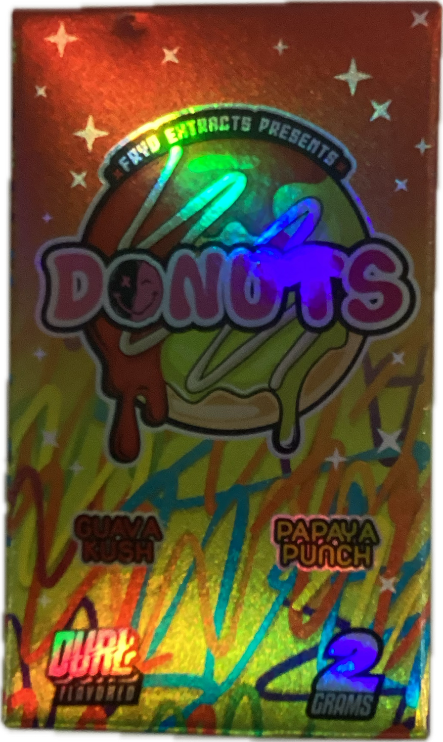FRYD : Donuts Liquid Diamonds + Live Resin Disposable Dual Flavored 2g - Guava Kush - Papaya Punch