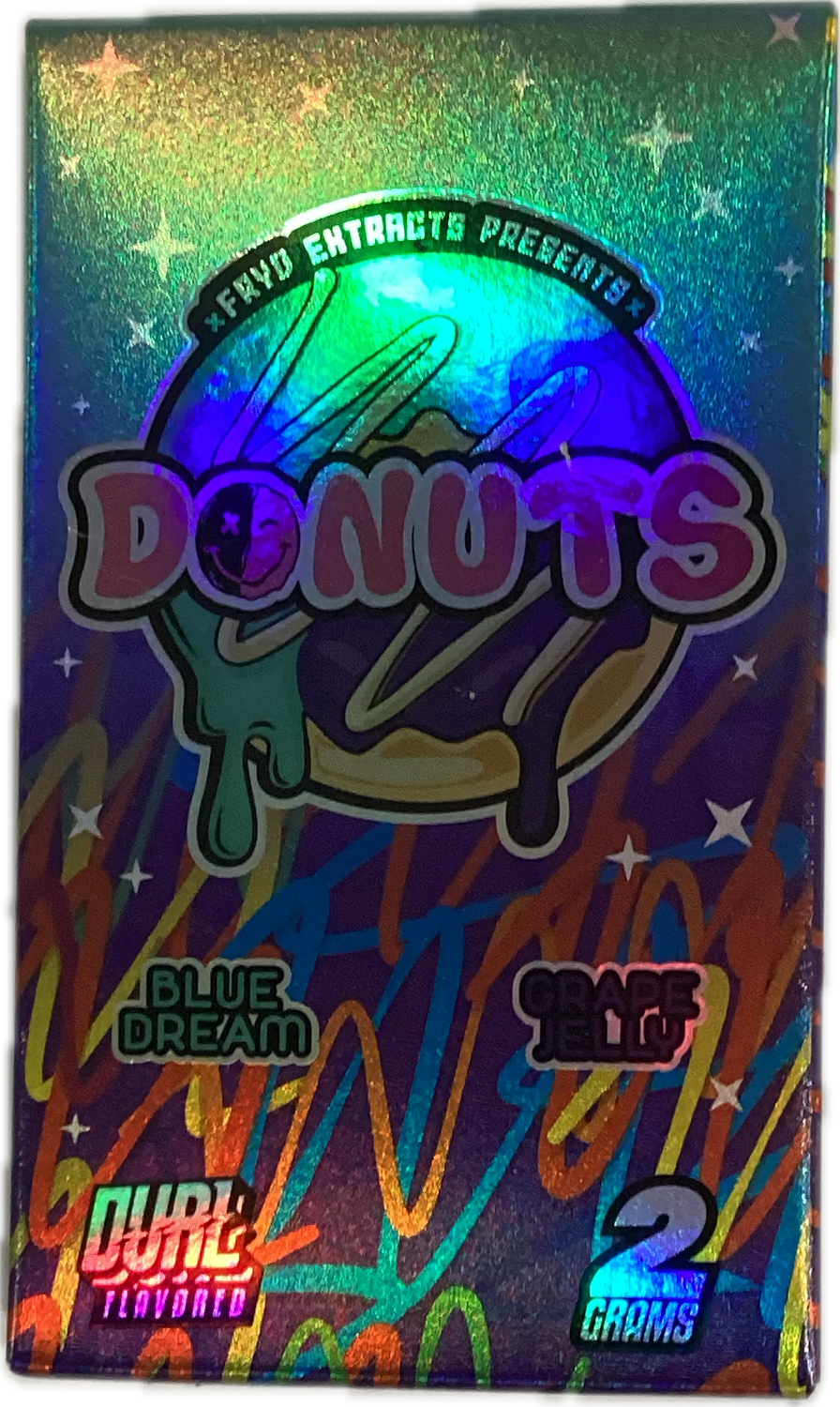 FRYD : Donuts Liquid Diamonds + Live Resin Disposable Dual Flavored 2g - Blue Dream - Grape Jelly