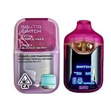 BOUTIQ SWITCH: Liquid Live Resin Dual Tank Disposable 2g - Purple Haze + Blinkerberry INDICA