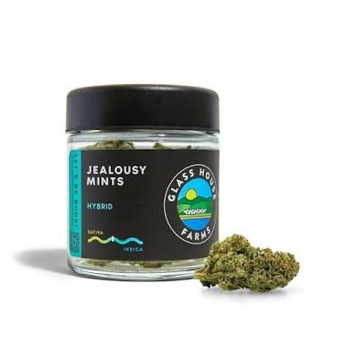 Glass House Farms: 3.5g Cannabis Flower THC: 28.10% - Jealousy Mints HYBRID