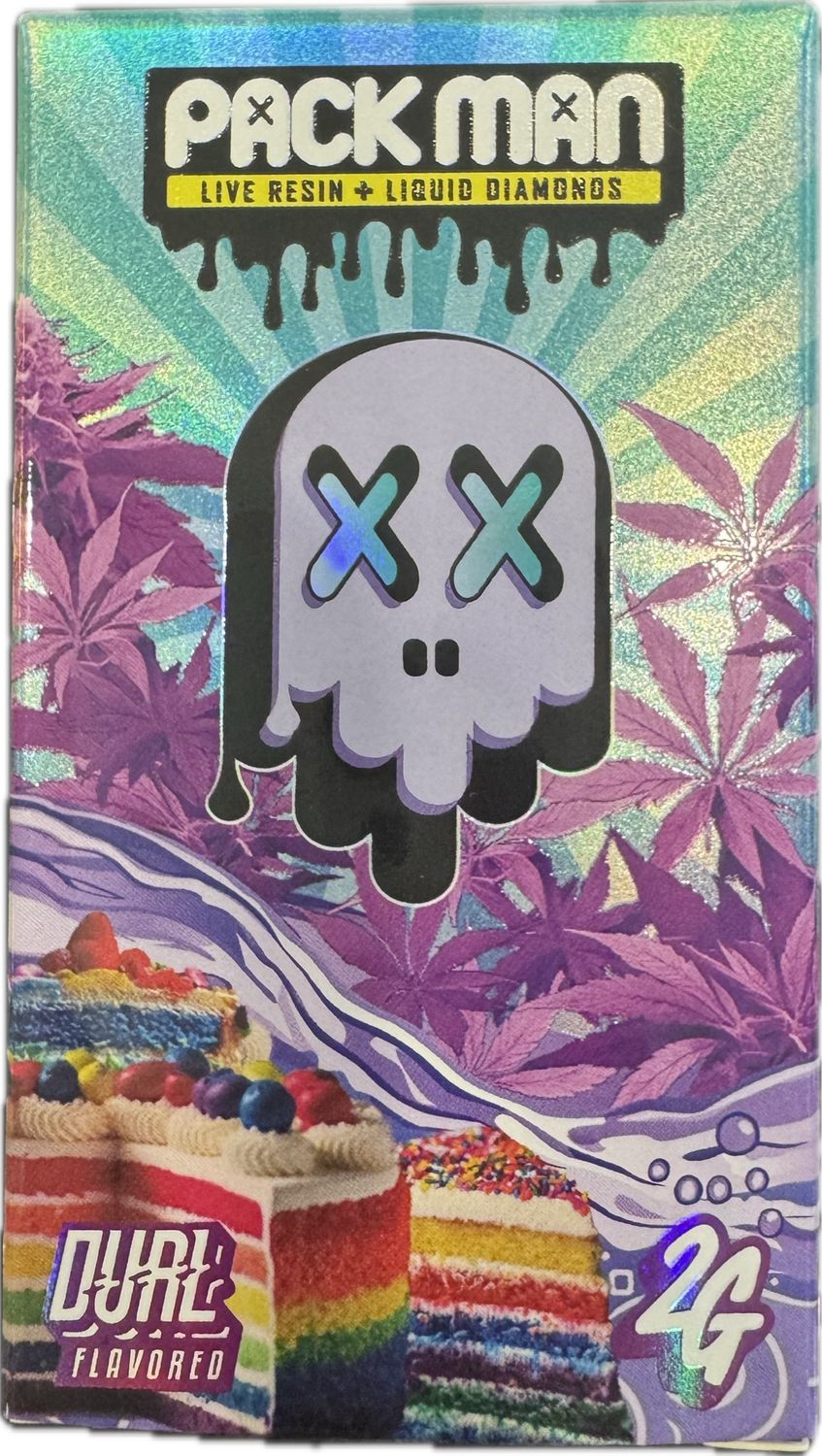 Packman 2g Live Resin + Liquid Diamond Disposable - Mendo Breath / Rainbow cake