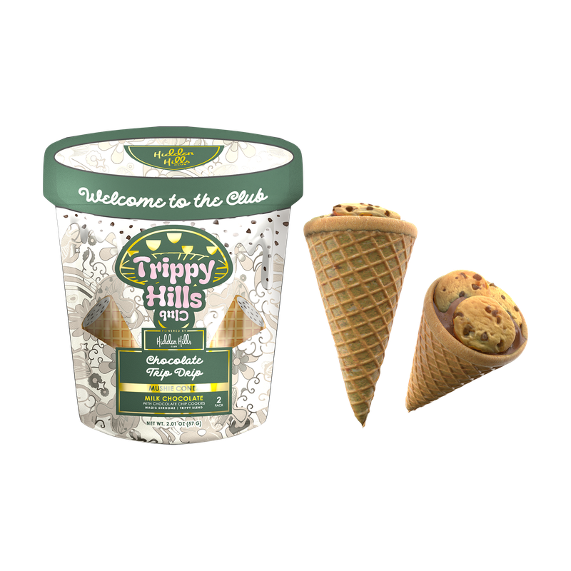 Trippy Hills Club Cones - Chocolate Trip Dip