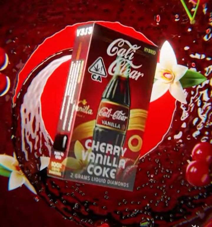 Cali Clear: 2grams Liquid Diamonds Disposable Vape - Cherry Vanilla Coke (HYBRID)