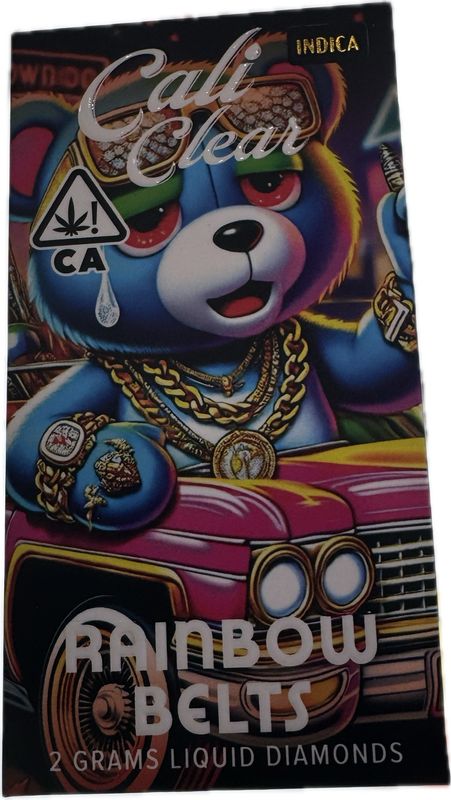 Cali Clear: 2grams Liquid Diamonds Disposable Vape - Rainbow Belts (INDICA)