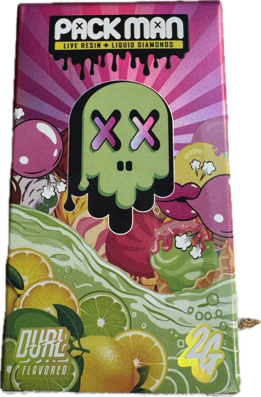 PACK MAN: 2gram Live Resin + Liquid Diamonds Disposable Vape - Bubble Gum Gelato x Jack Ripper