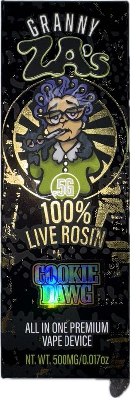 GrannyZa’s: 0.5gram Live Rosin Disposable Vape: Thin Mint