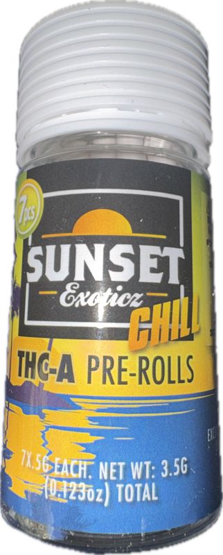 Sunset Exotics: 7pcs Diamond Live Resin Preroll - Sour Apple INDICA
