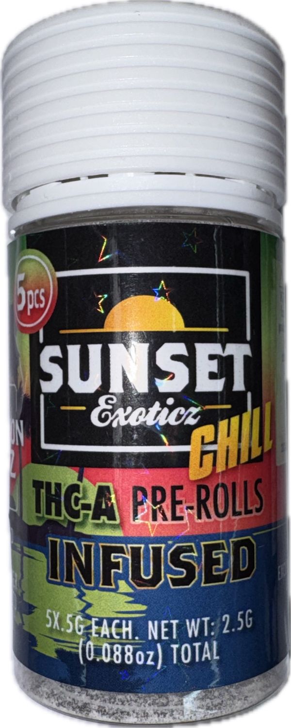 Sunset Exotics: 5pcs Infused Preroll - Watermelon Zkittlez HYBRID