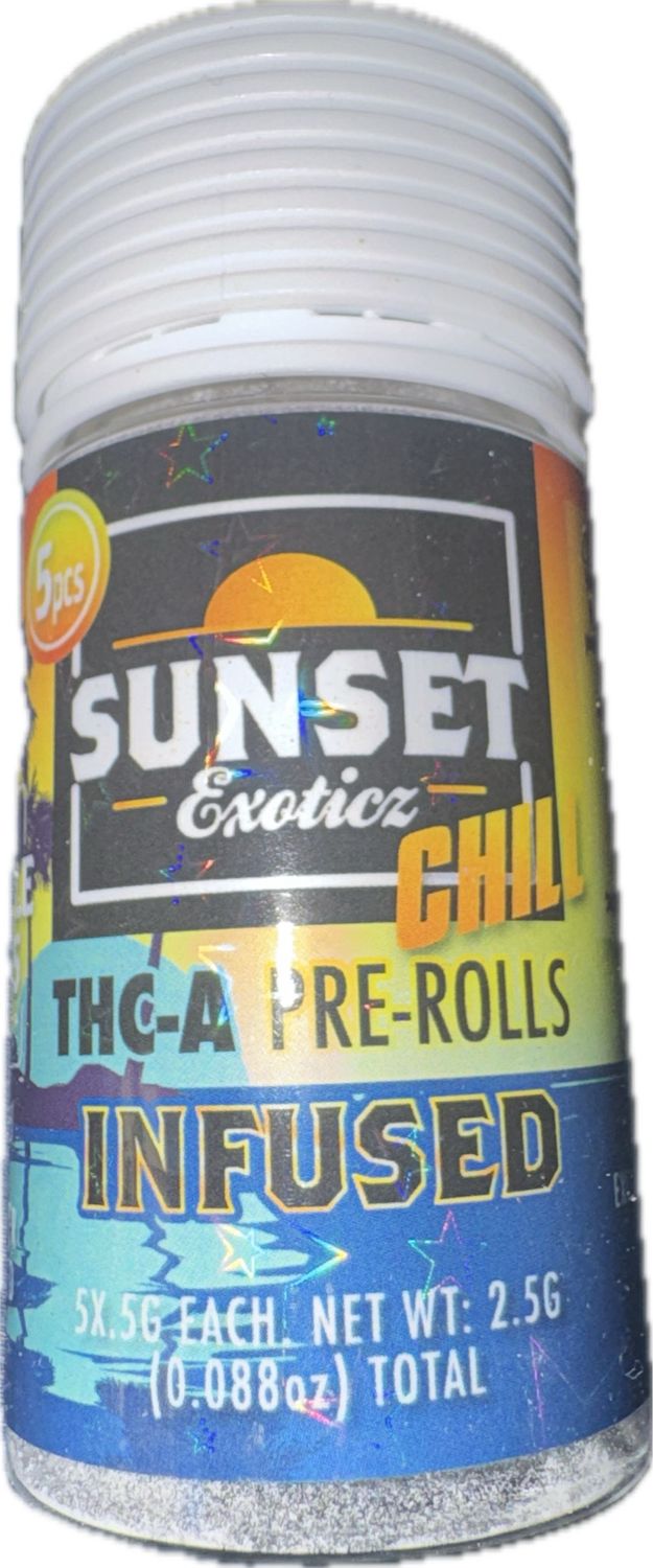 Sunset Exotics: 5pcs Infused Preroll - Pineapple Express SATIVA