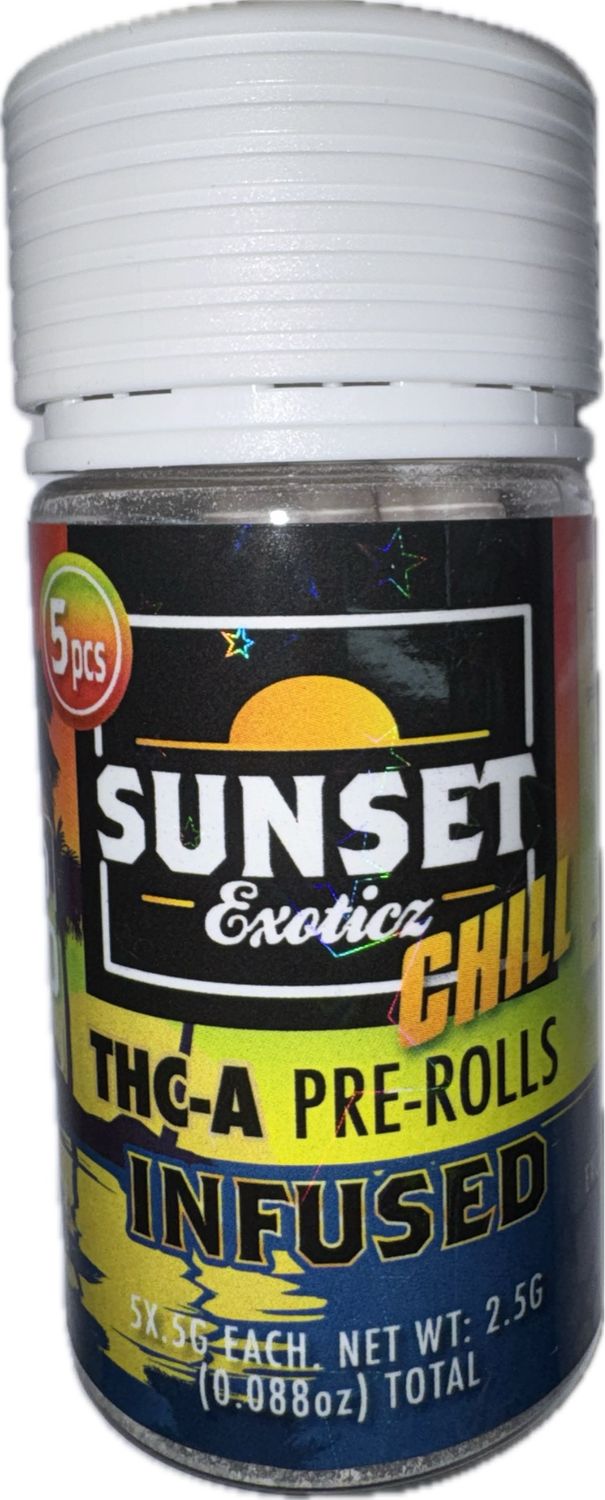 Sunset Exotics: 5pcs INFUSED Preroll - Mango Tango HYBRID