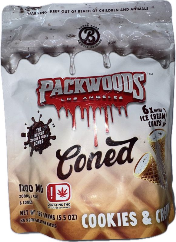 PACKWOODS Los Angeles: 1200mg Cones - Cookies &amp; Cream