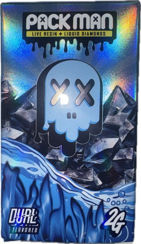 PACK MAN: 2gram Live Resin + Liquid Diamonds Disposable Vape - Black Diamond x Lucid Blue