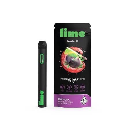 Lime: 1gram Disposable Vape - Skywalker OG INDICA