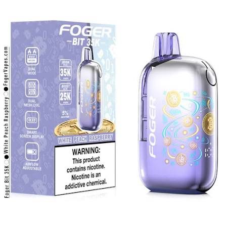Foger BIT Disposable Vape 35k Puffs 20mL 5% Nic - White Peach Raspberry