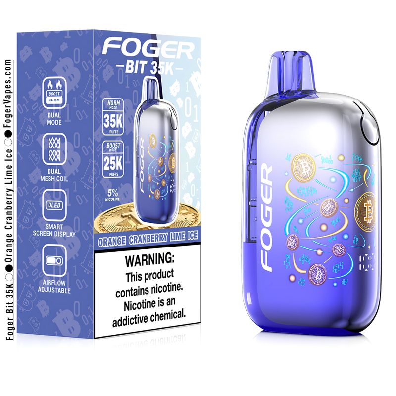 Foger BIT Disposable Vape 35k Puffs 20mL 5% Nic - Orange Cranberry Lime Ice