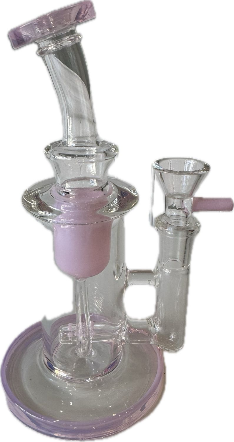 8” Glass Water Pipe - Pink
