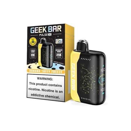 Geek Bar Pulse X Disposable Vape 25k Puffs 18mL 5% Nic - Banana Taffy Freeze