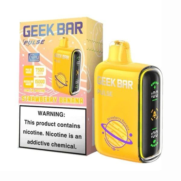 Geek Bar Pulse Disposable Vape 15k Puffs 16mL 5% Nic - Strawberry Banana