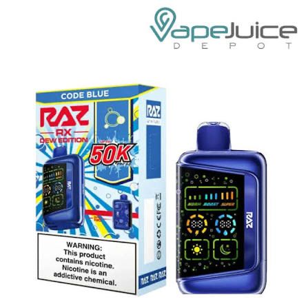 RAZ RX Disposable Vape 50k Puffs 19mL 5% Nic - Code Blue (Dew Edition)
