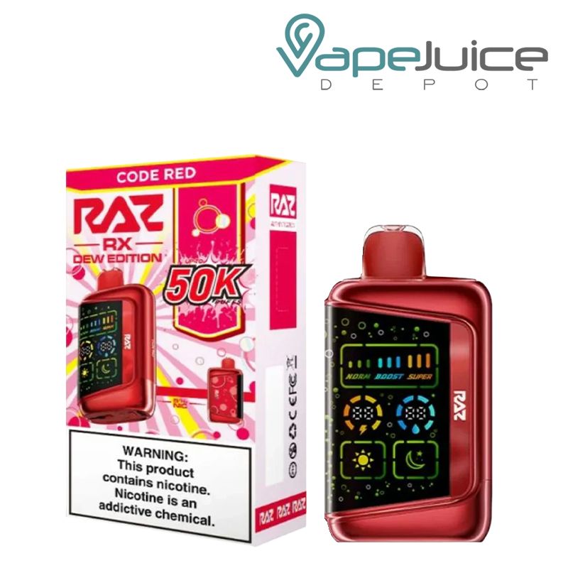RAZ RX Disposable Vape 50k Puffs 19mL 5% Nic - Code Red (Dew Edition)