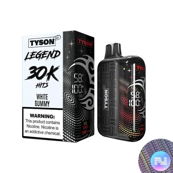 Tyson 2.0 Legend Disposable Vape 30k Puffs 16mL 5% Nic - White Gummy