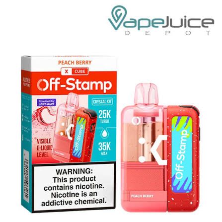Off-Stamp X-Cube Crystal Cube Disposable Vape Kit 35k Puffs 17mL 5% Nic - Peach Berry