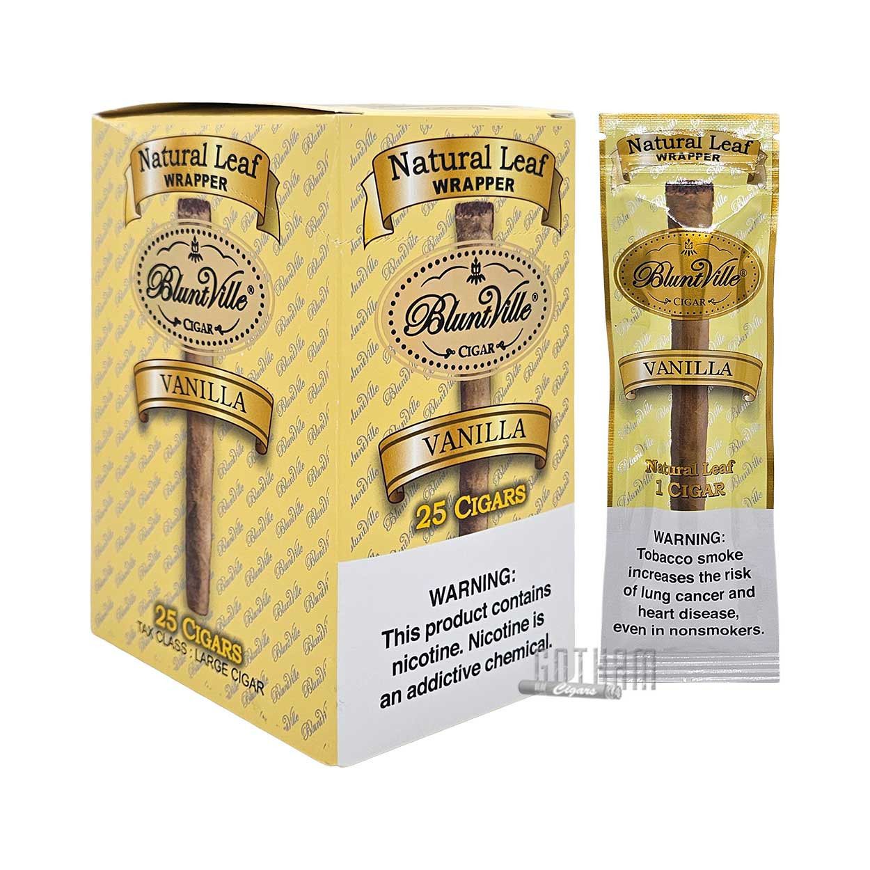 Bluntville Natural Leaf Double Wrapped Cigarillos - Vanilla