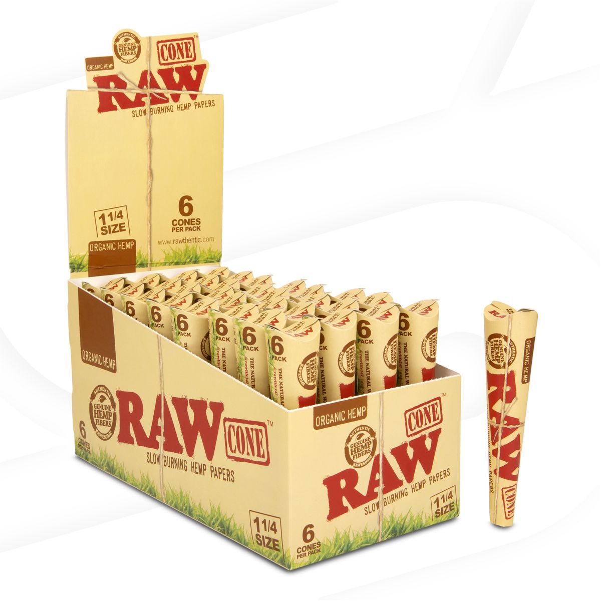 RAW Organic Hemp 6 Cones Per Pack