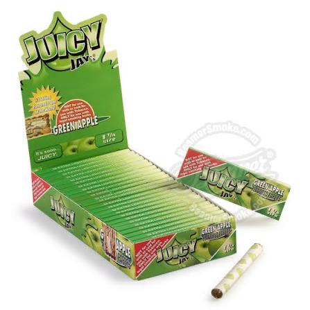Juicy Jay’s: 1 1/4 Size Rolling Papers - Green Apple