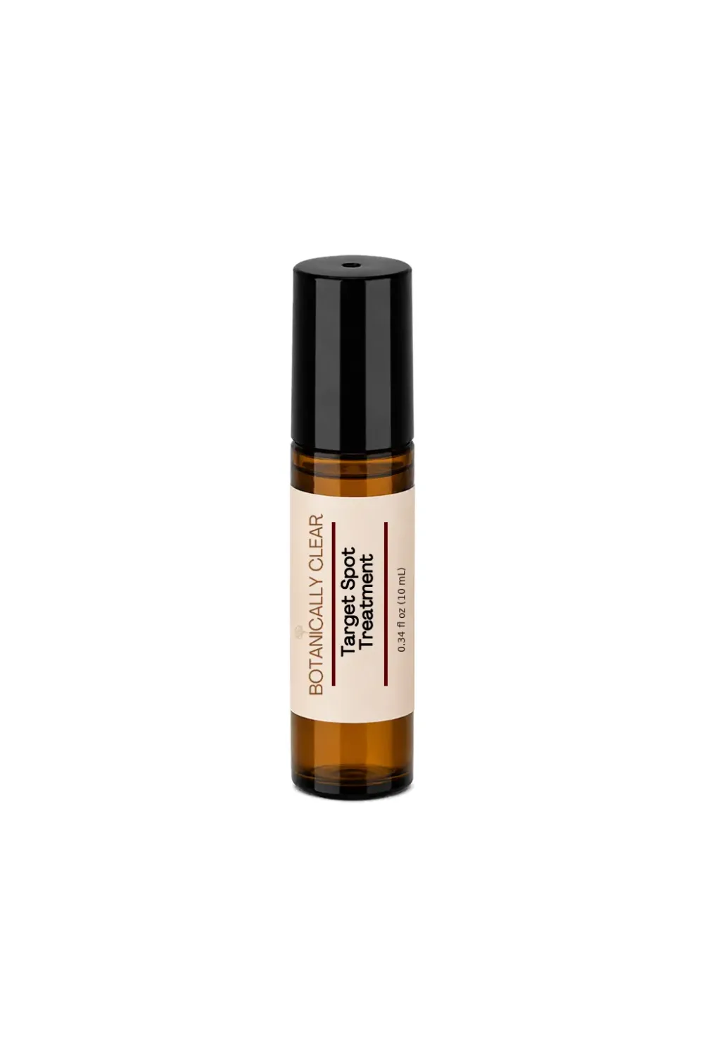 Botanically Clear Target Spot Treatment in 5 ml amber glass roller bottle
