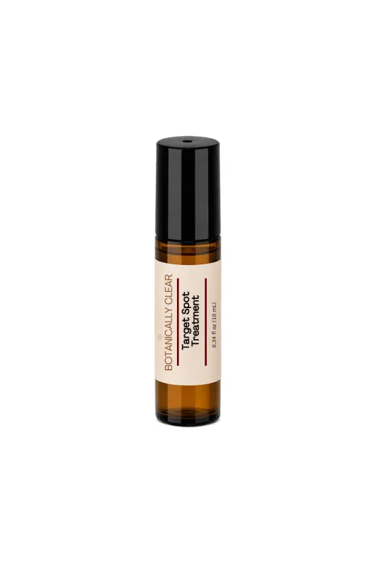Botanically Clear Target Spot Treatment in 5 ml amber glass roller bottle

