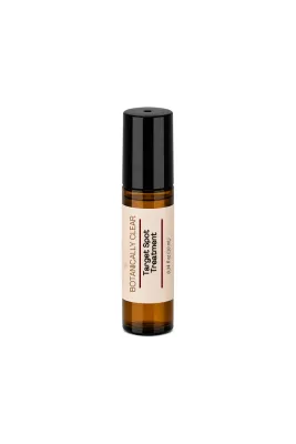 Botanically Clear Target Spot Treatment in 5 ml amber glass roller bottle
