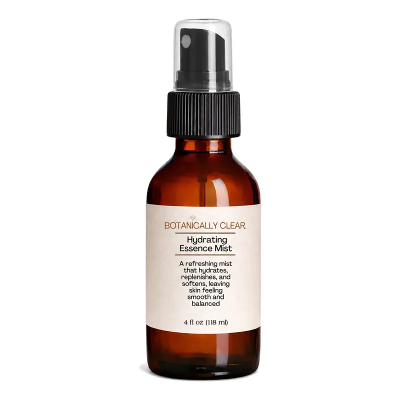 Botanically Clear Hydrating Essence Mist in a 4 oz amber spray bottle